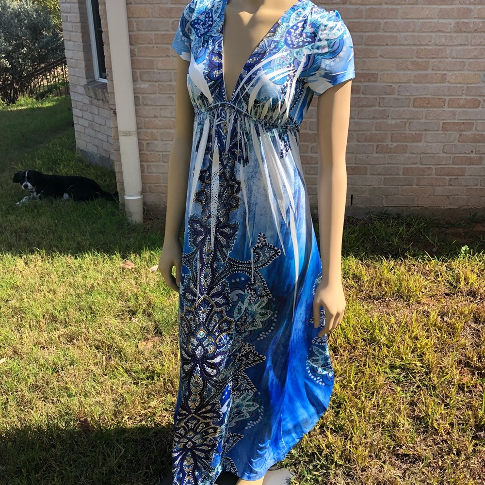 Blue Sea Tapestry Cruise wear Dress/Maxi- M